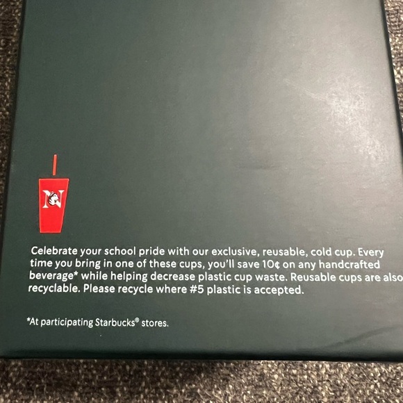 NWT Starbucks Campus Collection Reusable Cold Cups 5pack Northeastern Huskies - Picture 3 of 5